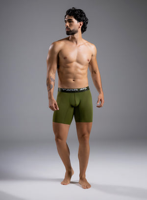 Bóxer de talle largo a rayas, elaborado en microfibra Tarrao Verde Militar ref 17001H