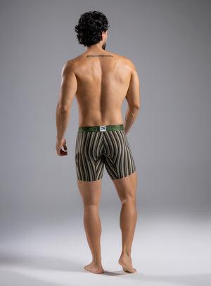 Bóxer de talle largo a rayas, elaborado en microfibra Tarrao Verde Militar ref 17001I