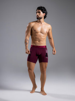 Boxer algodón estampado largo Tarrao Vinotinto ref 17061D