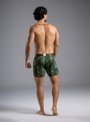 Bóxer de talle largo, elaborado en microfibra sublimada, con canguro anatómico Tarrao Verde Militar ref 74261B
