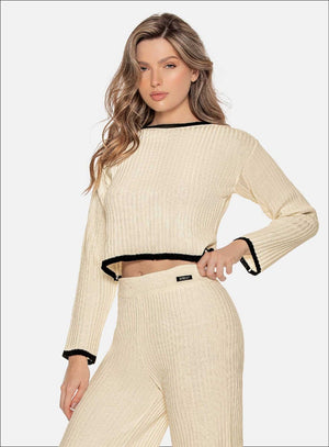 Blusa casual color marfil para mujer, marca BABALÚ, referencia 110513, vista frontal. Compra al por mayor en babalu.com.co en COP.