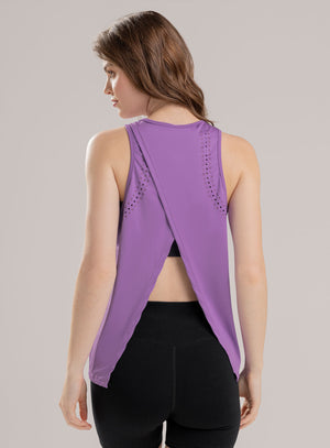 Blusa deportiva color morado para mujer, marca BABALÚ, referencia 113323, vista trasera. Compra al por mayor en babalu.com.co en COP.