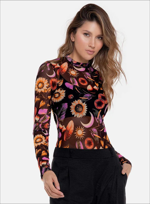 Body sublimado en tela semi transparente