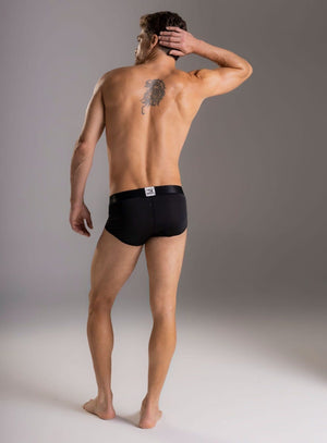Boxer brief color negro para hombre, marca TARRAO, referencia 75841, vista trasera. Compra al por mayor en babalu.com.co en COP.