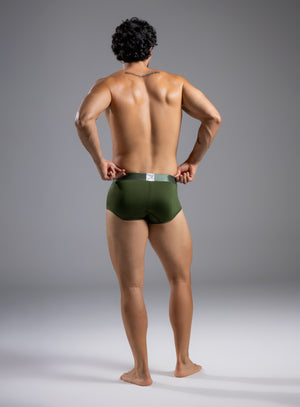 Boxer brief color verde para hombre, marca TARRAO, referencia 75841, vista trasera. Compra al por mayor en babalu.com.co en COP.