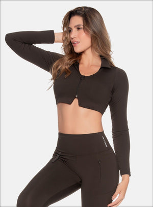 Buzo deportivo color cafe para mujer, marca BABALÚ, referencia 109263, vista frontal. Compra al por mayor en babalu.com.co en COP.