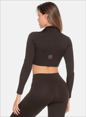 Buzo deportivo color cafe para mujer, marca BABALÚ, referencia 109263, vista trasera. Compra al por mayor en babalu.com.co en COP.