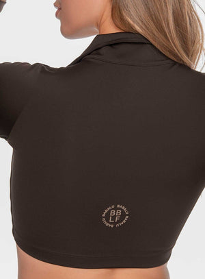 Buzo deportivo color cafe para mujer, marca BABALÚ, referencia 109263, vista trasera. Compra al por mayor en babalu.com.co en COP.