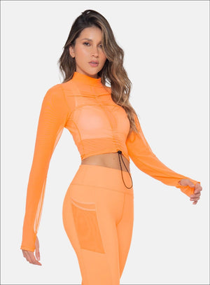 Buzo deportivo color mandarina para mujer, marca BABALÚ, referencia 111533, vista frontal. Compra al por mayor en babalu.com.co en COP.