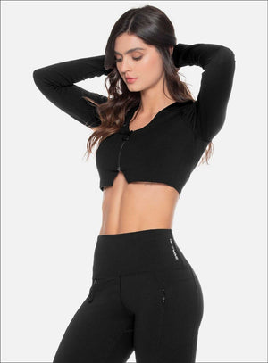 Buzo deportivo color negro para mujer, marca BABALÚ, referencia 109263, vista frontal. Compra al por mayor en babalu.com.co en COP.