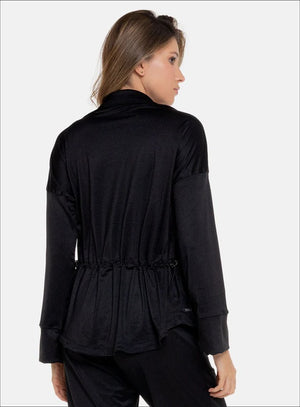 Camisa casual color negro para mujer, marca BABALÚ, referencia 112013, vista trasera. Compra al por mayor en babalu.com.co en COP.