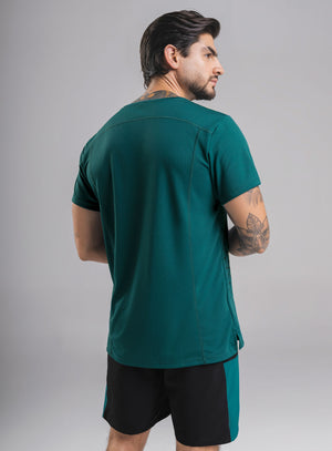 Camiseta deportiva estampado color azul para hombre, marca INIZIO, referencia 86636, vista trasera. Compra al por mayor en babalu.com.co en COP.
