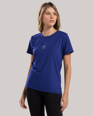 Camiseta deportiva color azul para mujer, marca BABALÚ, referencia 112563, vista frontal. Compra al por mayor en babalu.com.co en COP.