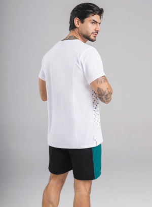 Camiseta deportiva estampado color blanco para hombre, marca INIZIO, referencia 86636, vista trasera. Compra al por mayor en babalu.com.co en COP.