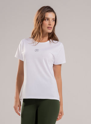 Camiseta deportiva color blanco para mujer, marca BABALÚ, referencia 112563, vista frontal. Compra al por mayor en babalu.com.co en COP.