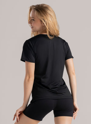 Camiseta deportiva color blanco para mujer, marca BABALÚ, referencia 114753, vista trasera. Compra al por mayor en babalu.com.co en COP.