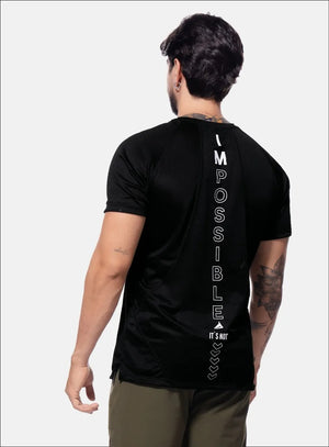 Camiseta deportiva color negro para hombre, marca INIZIO, referencia 86536, vista trasera. Compra al por mayor en babalu.com.co en COP.