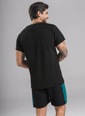 Camiseta deportiva estampado color negro para hombre, marca INIZIO, referencia 86636, vista trasera. Compra al por mayor en babalu.com.co en COP.