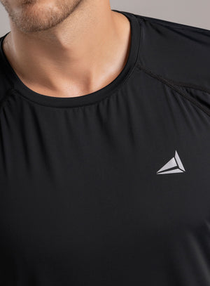 Camiseta deportiva color negro para hombre, marca INIZIO, referencia 86766, vista detalle. Compra al por mayor en babalu.com.co en COP.