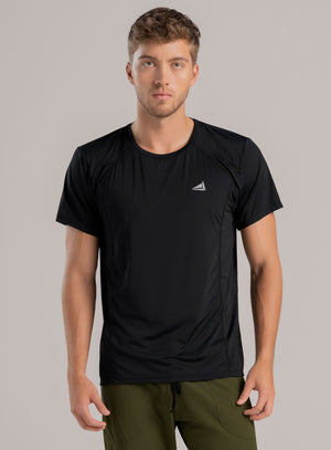 Camiseta deportiva color negro para hombre, marca INIZIO, referencia 86766, vista frontal. Compra al por mayor en babalu.com.co en COP.