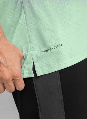 Camiseta deportiva color verde para hombre, marca INIZIO, referencia 86556, vista detalle. Compra al por mayor en babalu.com.co en COP.