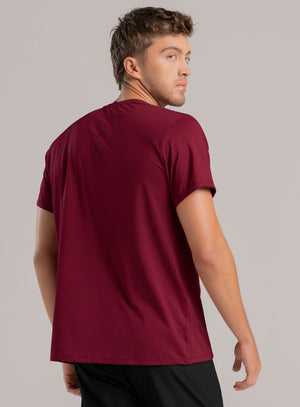 Camiseta deportiva color vino tinto para hombre, marca INIZIO, referencia 86766, vista trasera. Compra al por mayor en babalu.com.co en COP.