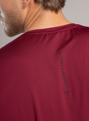 Camiseta deportiva color vino tinto para hombre, marca INIZIO, referencia 86766, vista trasera. Compra al por mayor en babalu.com.co en COP.