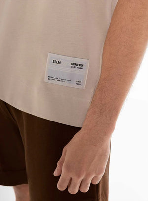 Camiseta oversize color beige para hombre, marca BBL MEN, referencia 19, vista detalle. Compra al por mayor en babalu.com.co en COP.