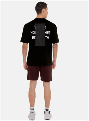 Camiseta oversize color negro para hombre, marca BBL MEN, referencia 119, vista trasera. Compra al por mayor en babalu.com.co en COP.