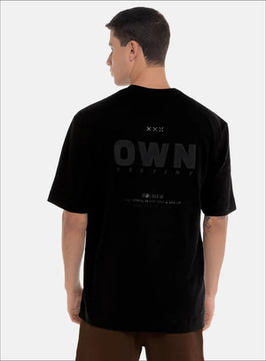 Camiseta oversize color negro para hombre, marca BBL MEN, referencia 79, vista trasera. Compra al por mayor en babalu.com.co en COP.