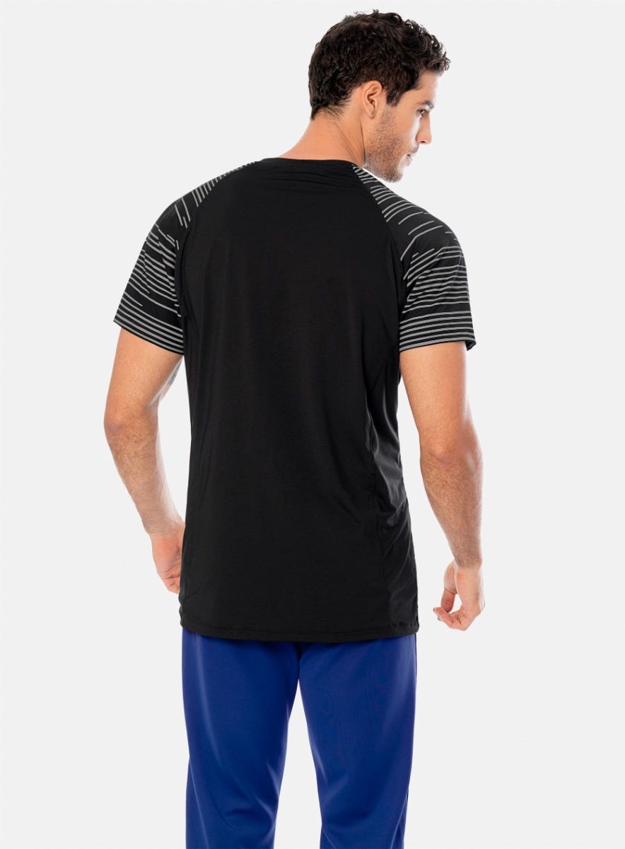 CAMISETA DEPORTIVA HOMBRE MANGA RANGLA ESTAMPADA  TALLA S - M - L - XL PRECIO ESPECIAL
