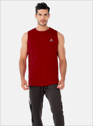 Camisilla deportiva color rojo para hombre, marca INIZIO, referencia 86476, vista frontal. Compra al por mayor en babalu.com.co en COP.