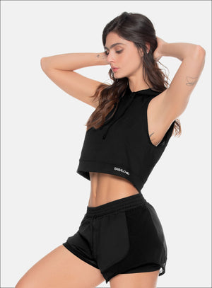 Chaleco deportivo color negro para mujer, marca BABALÚ, referencia 109433, vista frontal. Compra al por mayor en babalu.com.co en COP.
