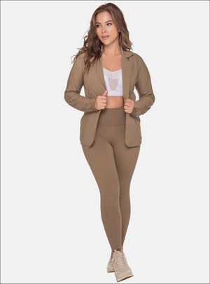 Chaqueta casual color arequipe para mujer, marca BABALÚ, referencia 111223, vista frontal. Compra al por mayor en babalu.com.co en COP.