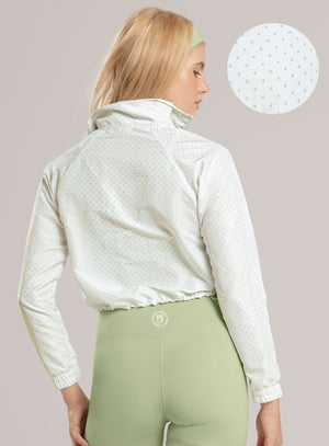 Chaqueta deportiva color verde para mujer, marca BABALÚ, referencia 115913, vista trasera. Compra al por mayor en babalu.com.co en COP.