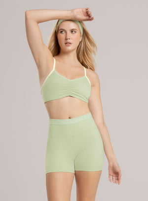 Ciclista deportivo color verde para mujer, marca BABALÚ, referencia 115813, vista frontal. Compra al por mayor en babalu.com.co en COP.