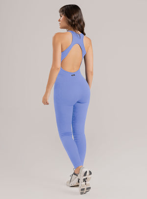 Enterizo deportivo color azul para mujer, marca BABALÚ, referencia 115303, vista trasera. Compra al por mayor en babalu.com.co en COP.