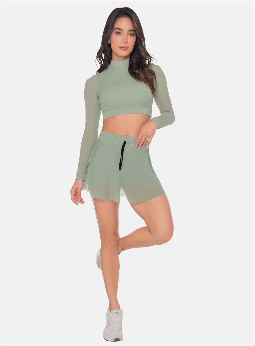 FALDA DEPORTIVA POLIAMIDA TELA SEMI TRANSPARENTE