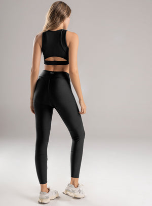 Leggins deportivo color negro para mujer, marca BABALÚ, referencia 112923, vista trasera. Compra al por mayor en babalu.com.co en COP.