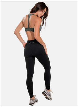 Leggins deportivo color negro para mujer, marca BABALÚ, referencia 37683, vista trasera. Compra al por mayor en babalu.com.co en COP.