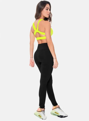 Leggins deportivo color negro para mujer, marca BABALÚ, referencia 80003, vista trasera. Compra al por mayor en babalu.com.co en COP.