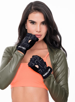 Manguito deportivo color negro para mujer, marca BABALÚ, referencia 103123, vista frontal. Compra al por mayor en babalu.com.co en COP.