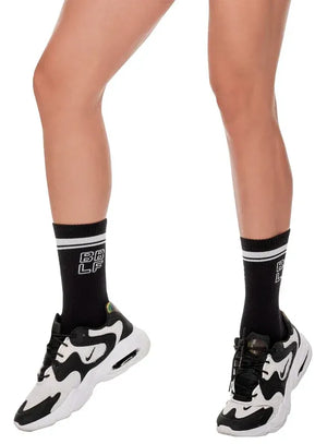 Media deportiva color negro para mujer, marca BABALÚ, referencia 0693, vista frontal. Compra al por mayor en babalu.com.co en COP.