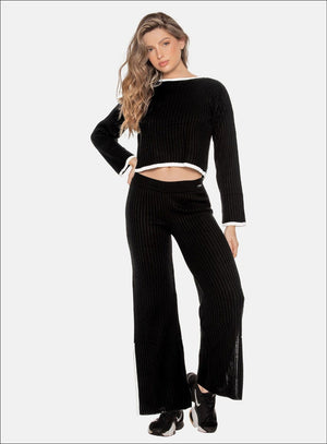 Pantalon casual color negro para mujer, marca BABALÚ, referencia 110523, vista frontal. Compra al por mayor en babalu.com.co en COP.