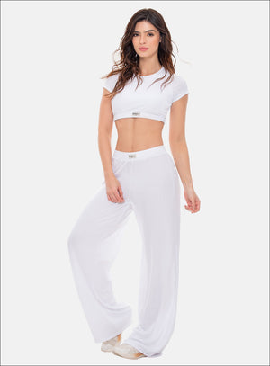 Pantalon deportivo color blanco para mujer, marca BABALÚ, referencia 108073, vista frontal. Compra al por mayor en babalu.com.co en COP.
