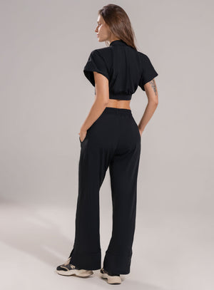 Pantalon deportivo color negro para mujer, marca BABALÚ, referencia 112273, vista trasera. Compra al por mayor en babalu.com.co en COP.