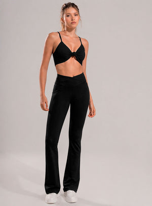 Pantalon tela color negro para mujer, marca BABALÚ, referencia 114673, vista frontal. Compra al por mayor en babalu.com.co en COP.