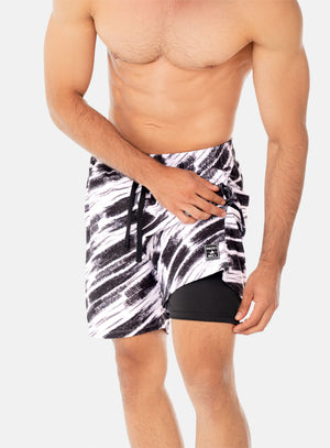 Pantaloneta deportiva color blanco para hombre, marca INIZIO, referencia 86326, vista frontal. Compra al por mayor en babalu.com.co en COP.