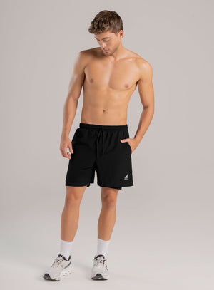 Pantaloneta deportiva color negro para hombre, marca INIZIO, referencia 86816, vista frontal. Compra al por mayor en babalu.com.co en COP.