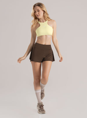 Short deportivo color cafe para mujer, marca BABALÚ, referencia 114233, vista detalle. Compra al por mayor en babalu.com.co en COP.